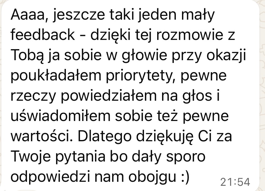 Opinia uczestnika rozmowy