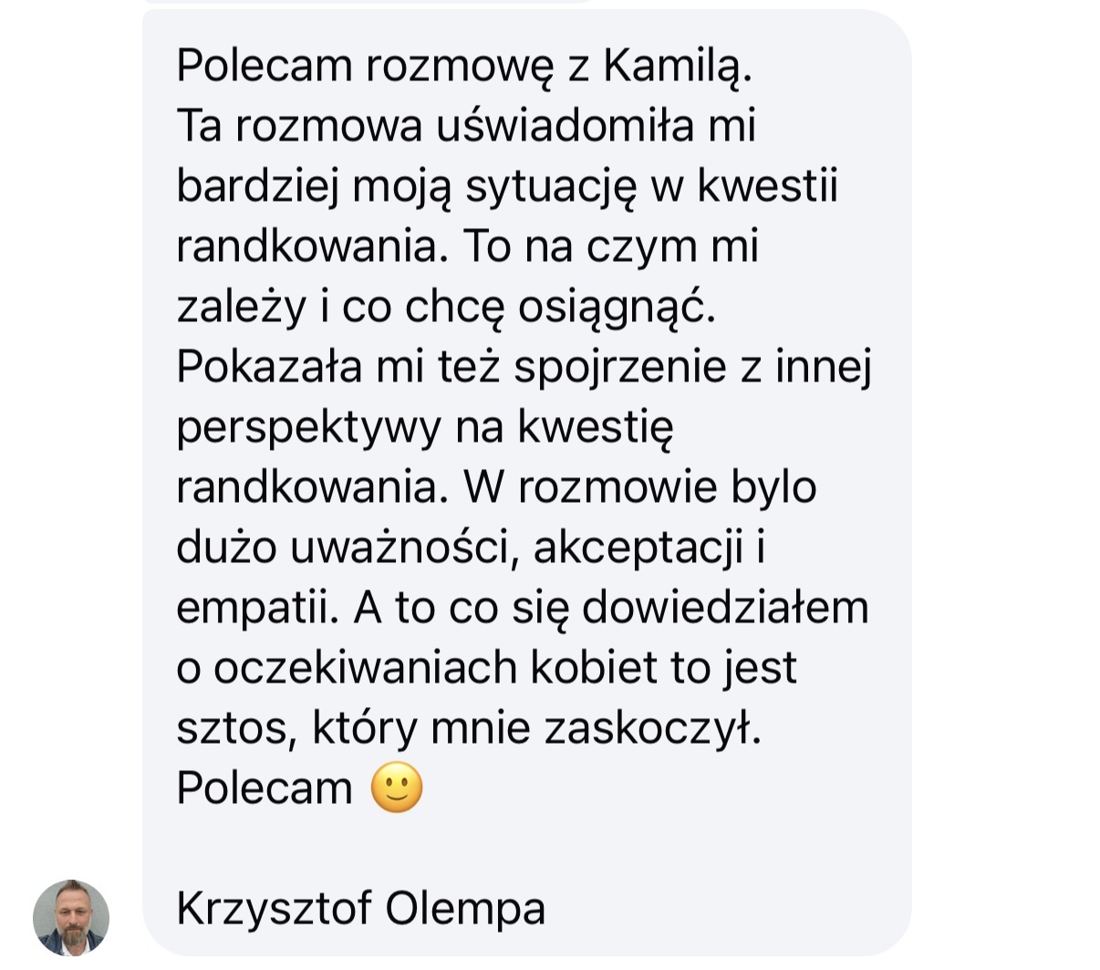 Opinia Krzysztofa Olempy