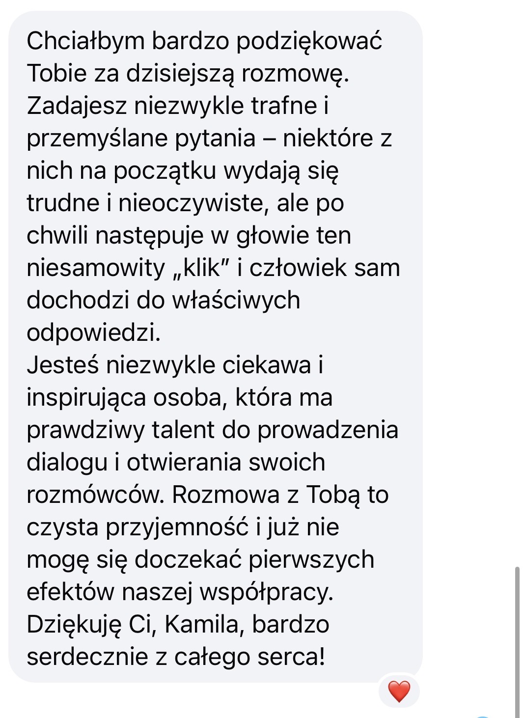 Opinia uczestnika rozmowy