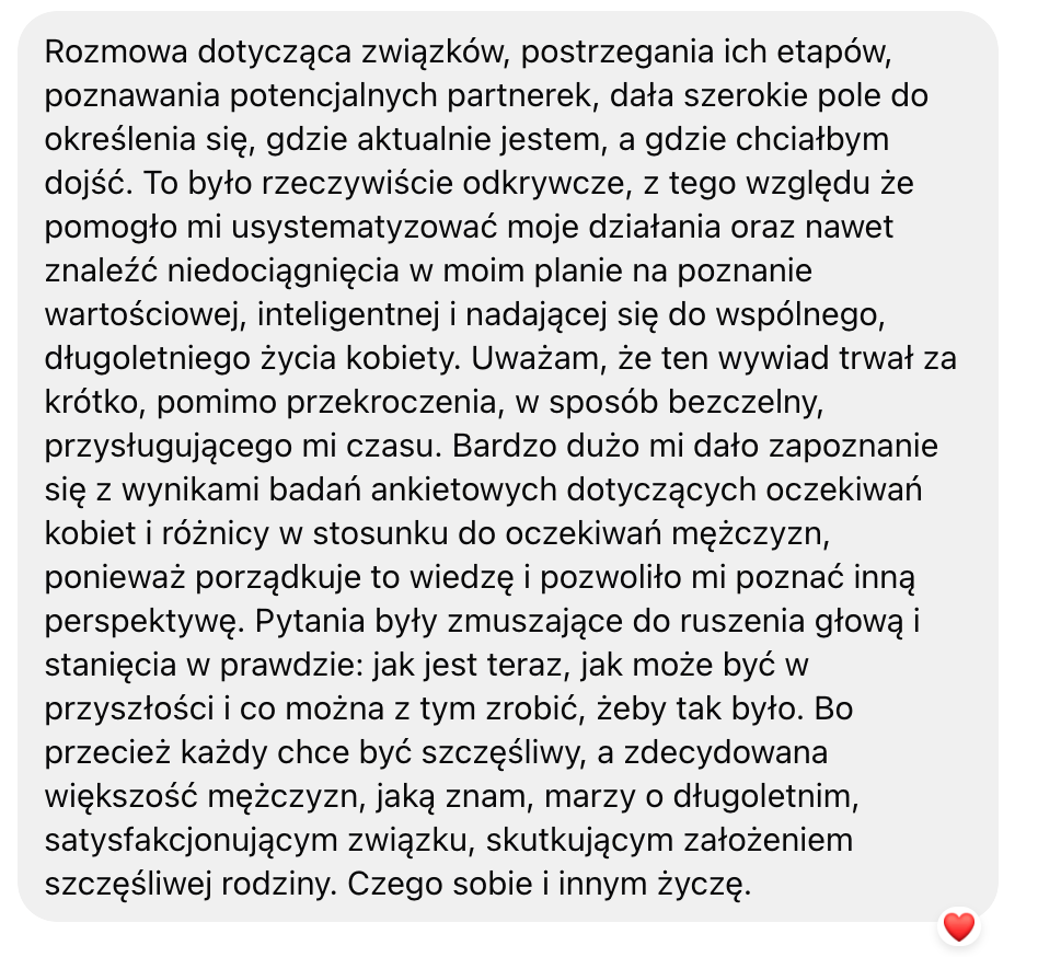 Opinia uczestnika rozmowy